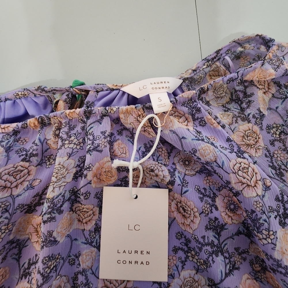 NWT Lauren Conrad purple blouse. Small - Picture 7 of 9